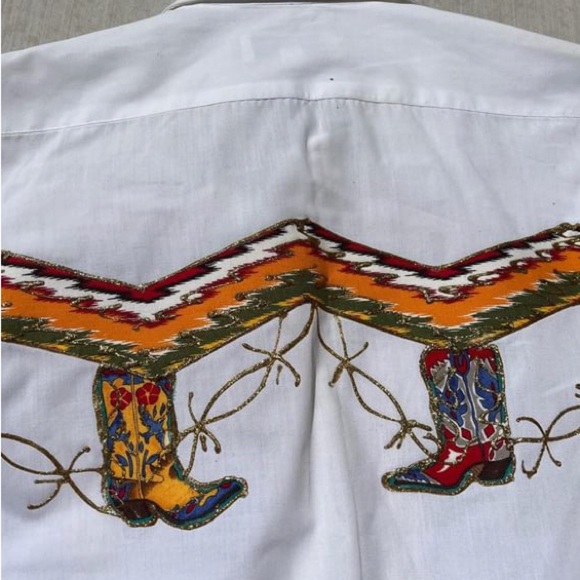 Wayne Scott Funky Western Button-Up- Size Small 14- 14 1/2 - Picture 4 of 7
